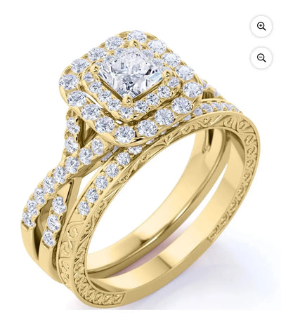 Wedding ring in 18K yellow gold plated for women Crystal Haven