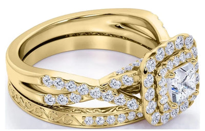 Wedding ring in 18K yellow gold plated for women Crystal Haven