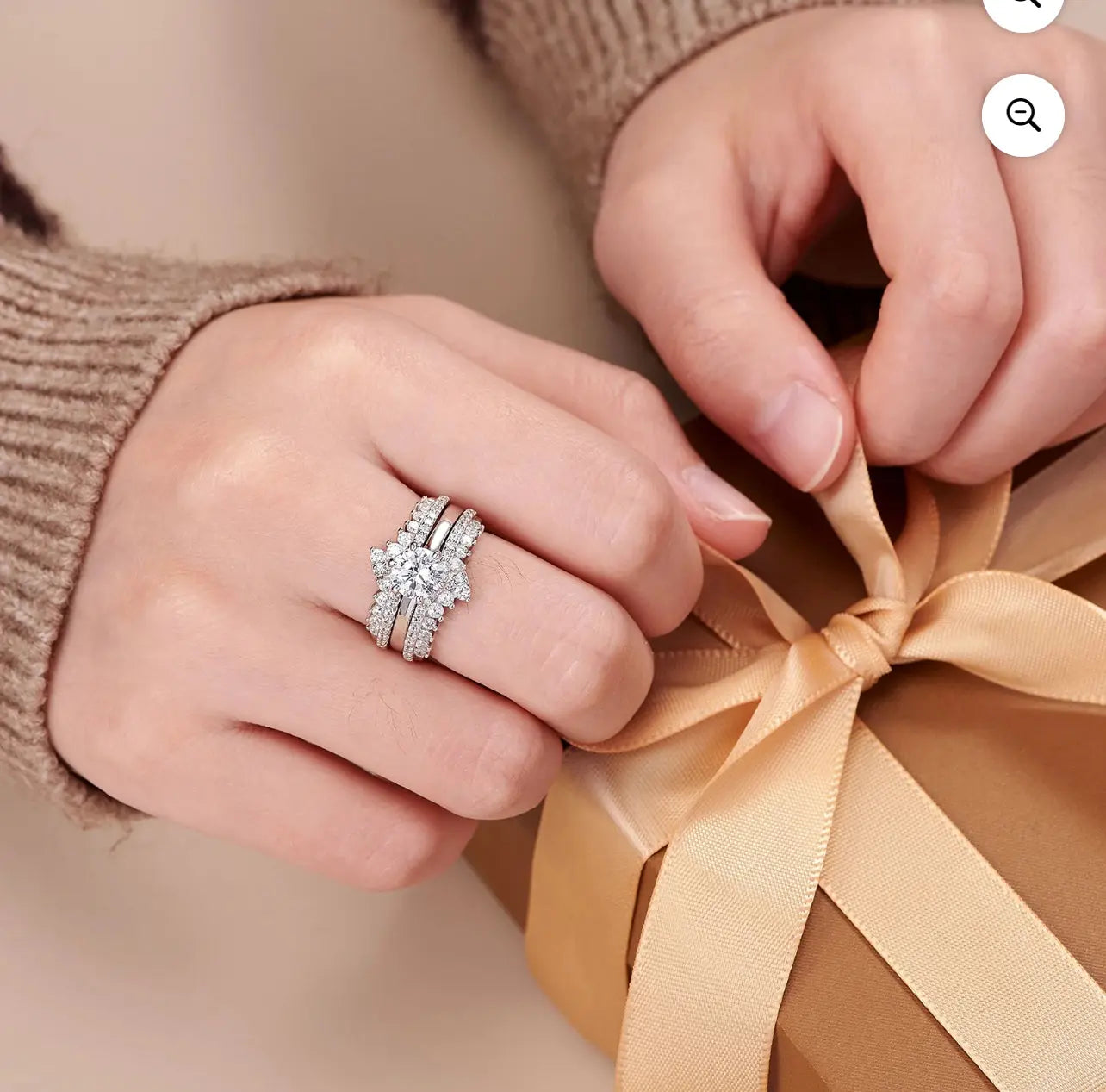 Women’s engagement ring sterling silver Crystal Haven