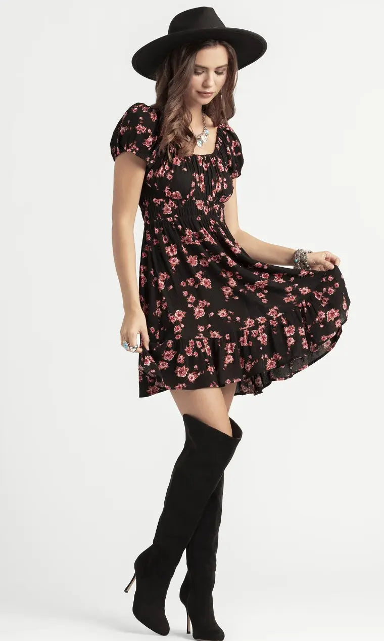 Women’s Mini dress with puff sleeves Crystal Haven