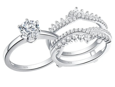 Women’s engagement ring sterling silver Crystal Haven