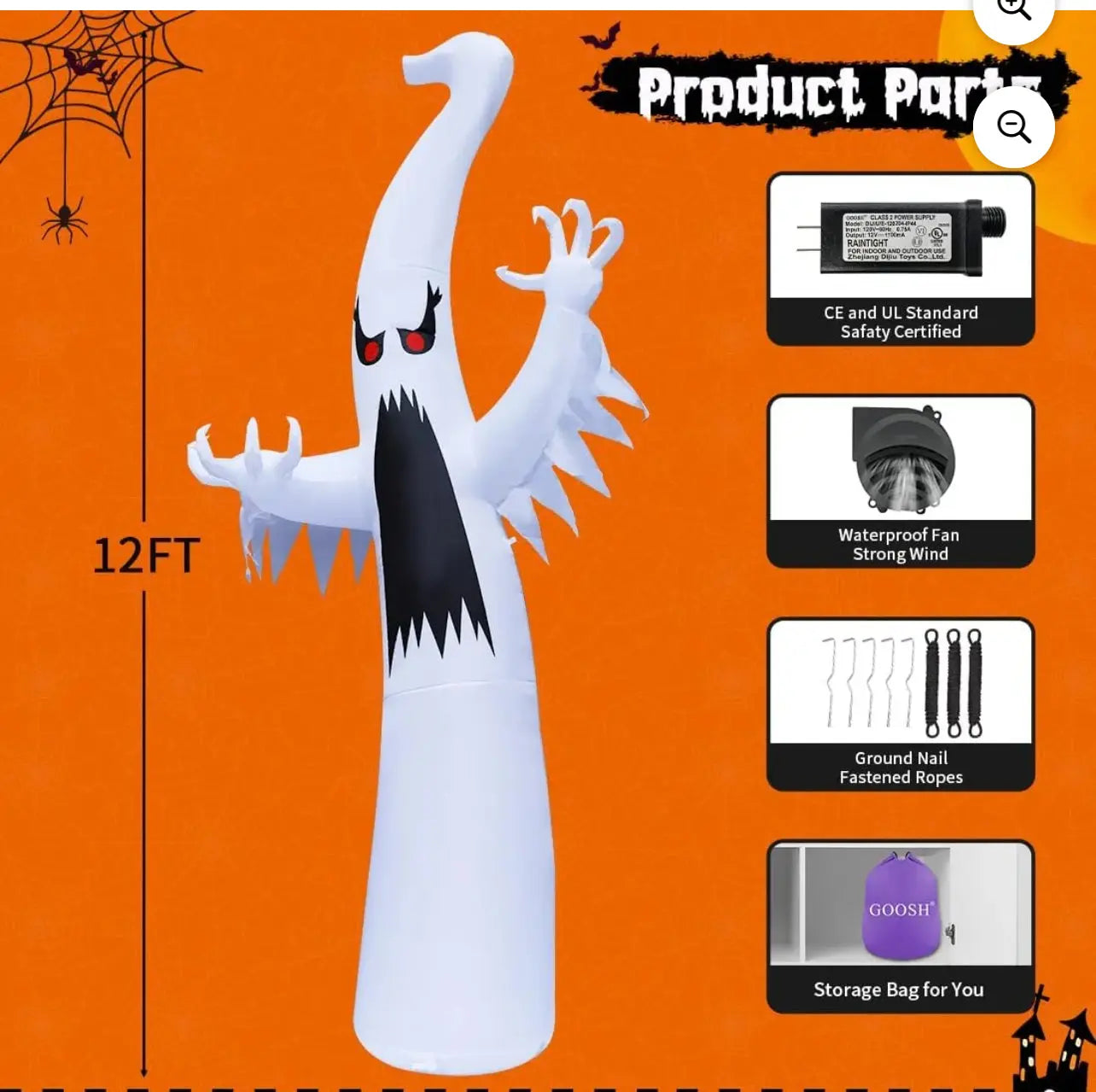Halloween inflatable outdoor ghost 12 ft Crystal Haven