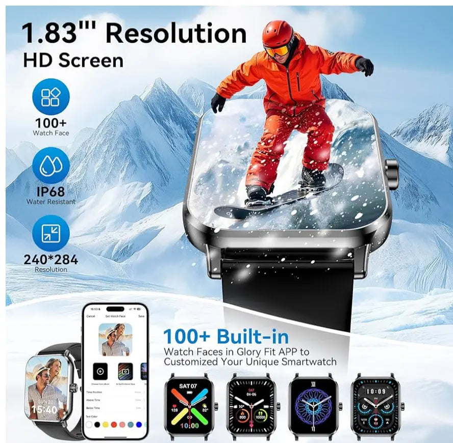 Smartwatch for men and women compatible for iOS/android Crystal Haven