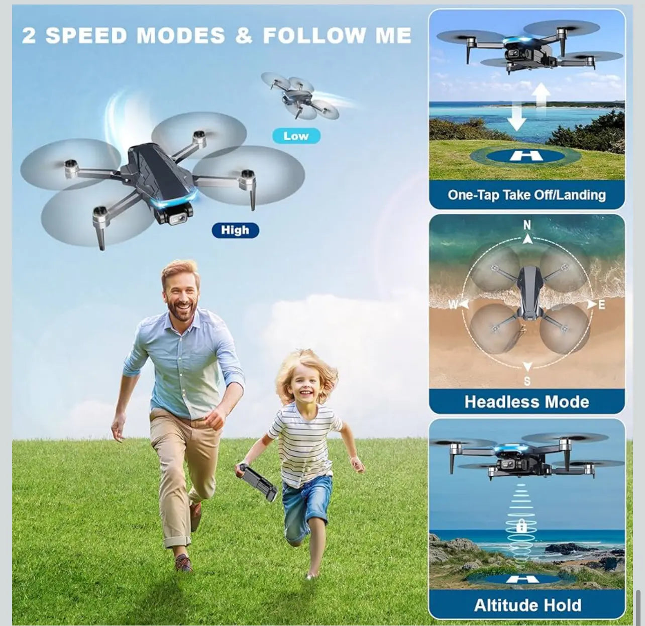 GPS drone with camera and 2 batteries bundle deal Crystal Haven
