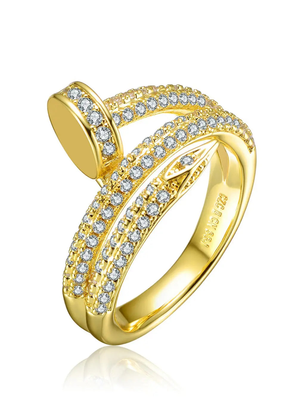 14K gold plated modern ring Crystal Haven