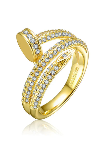 14K gold plated modern ring Crystal Haven