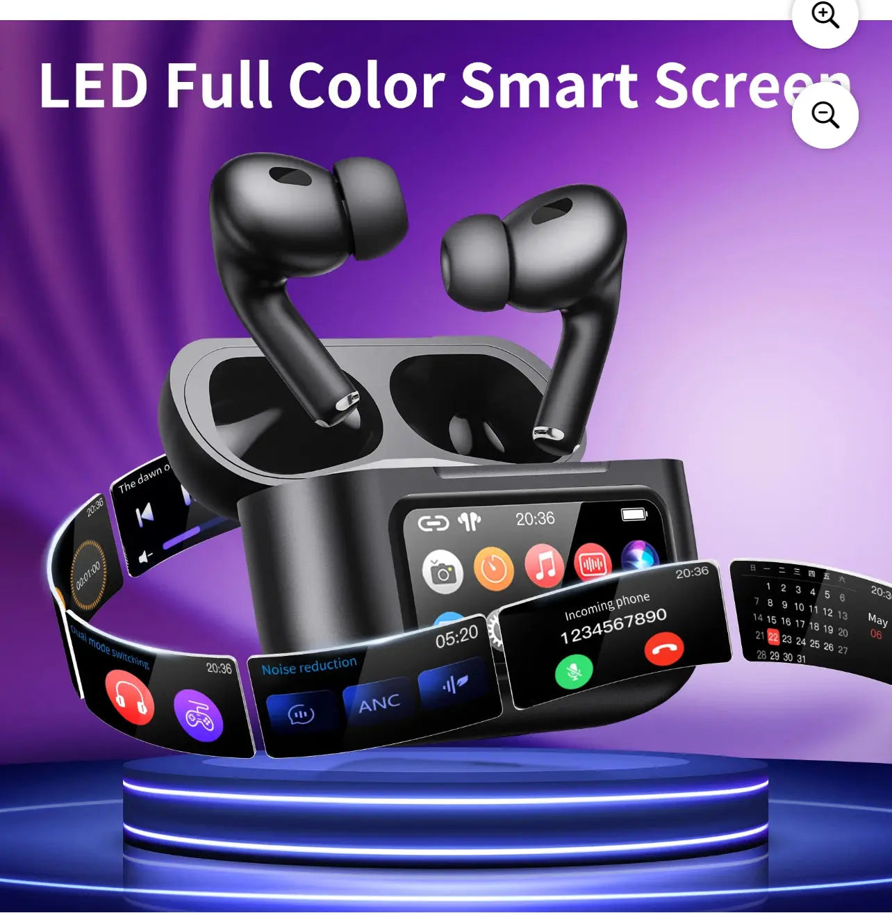 Earbuds with touch screen Bluetooth and noise cancellation Crystal Haven