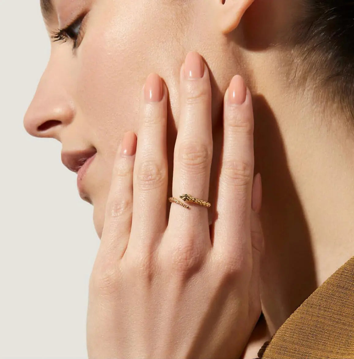 Gold snake ring Crystal Haven