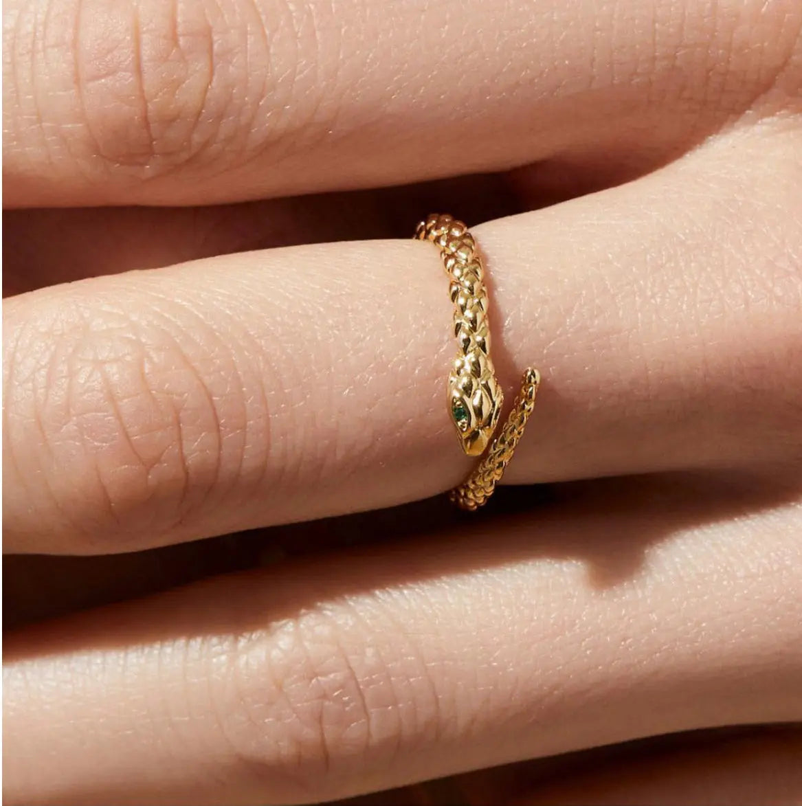 Gold snake ring Crystal Haven