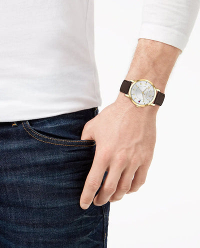 Men’s leather watch 42 mm Crystal Haven