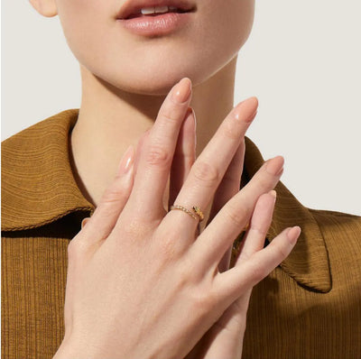 Gold snake ring Crystal Haven