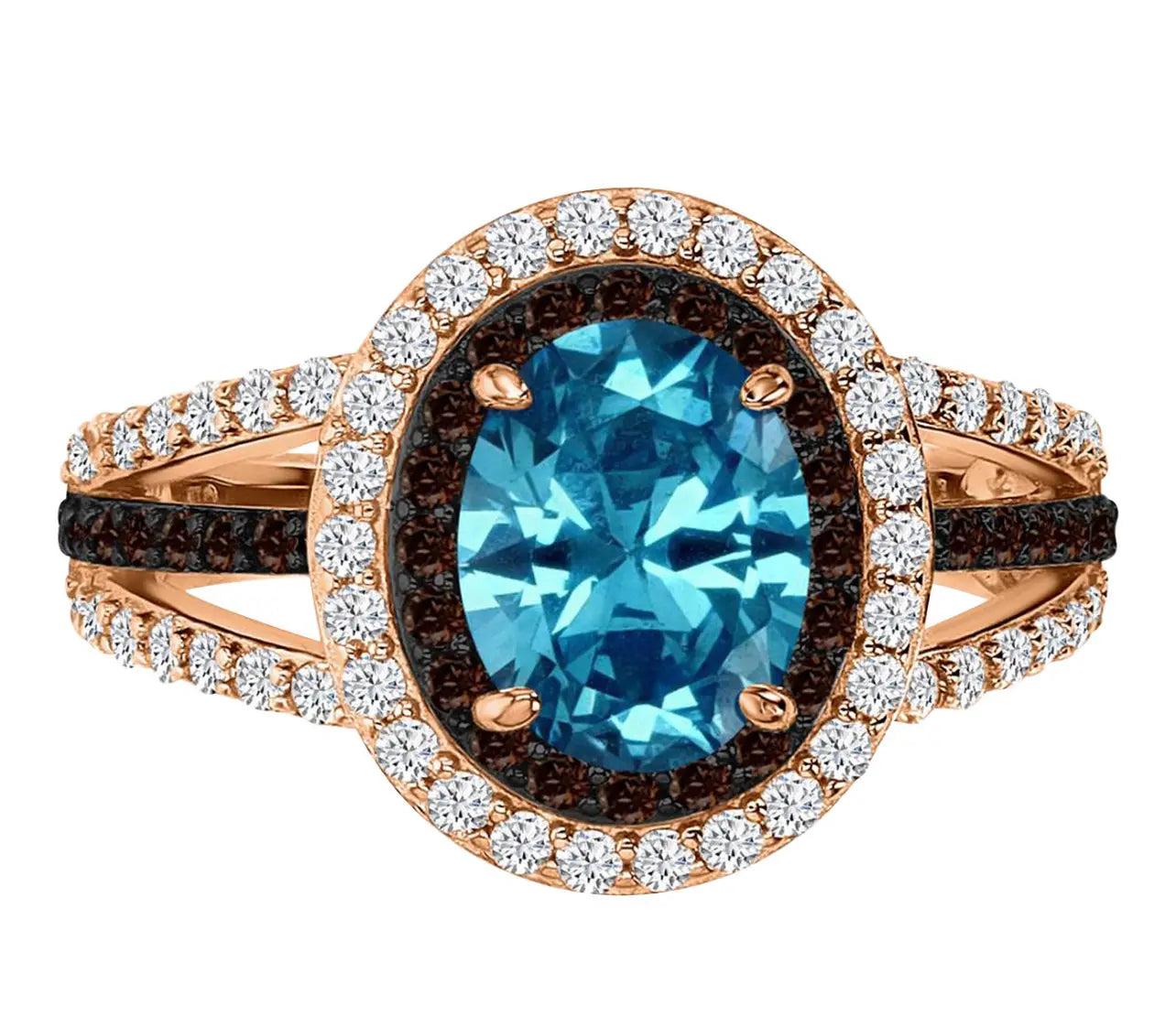 Women’s 14k rose gold plated silver ring Crystal Haven