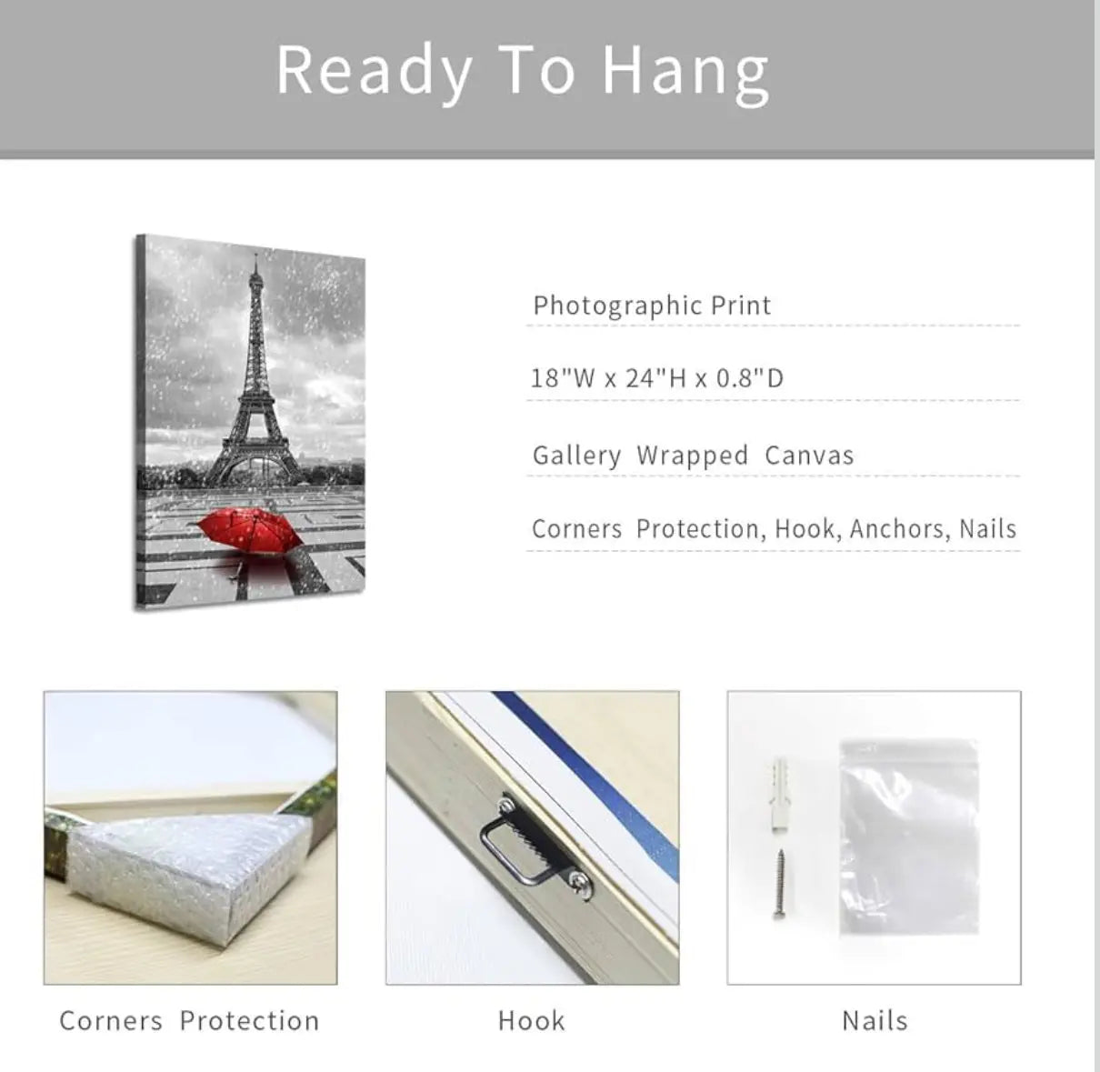 Eiffel Tower painting 24L x 18 W Crystal Haven