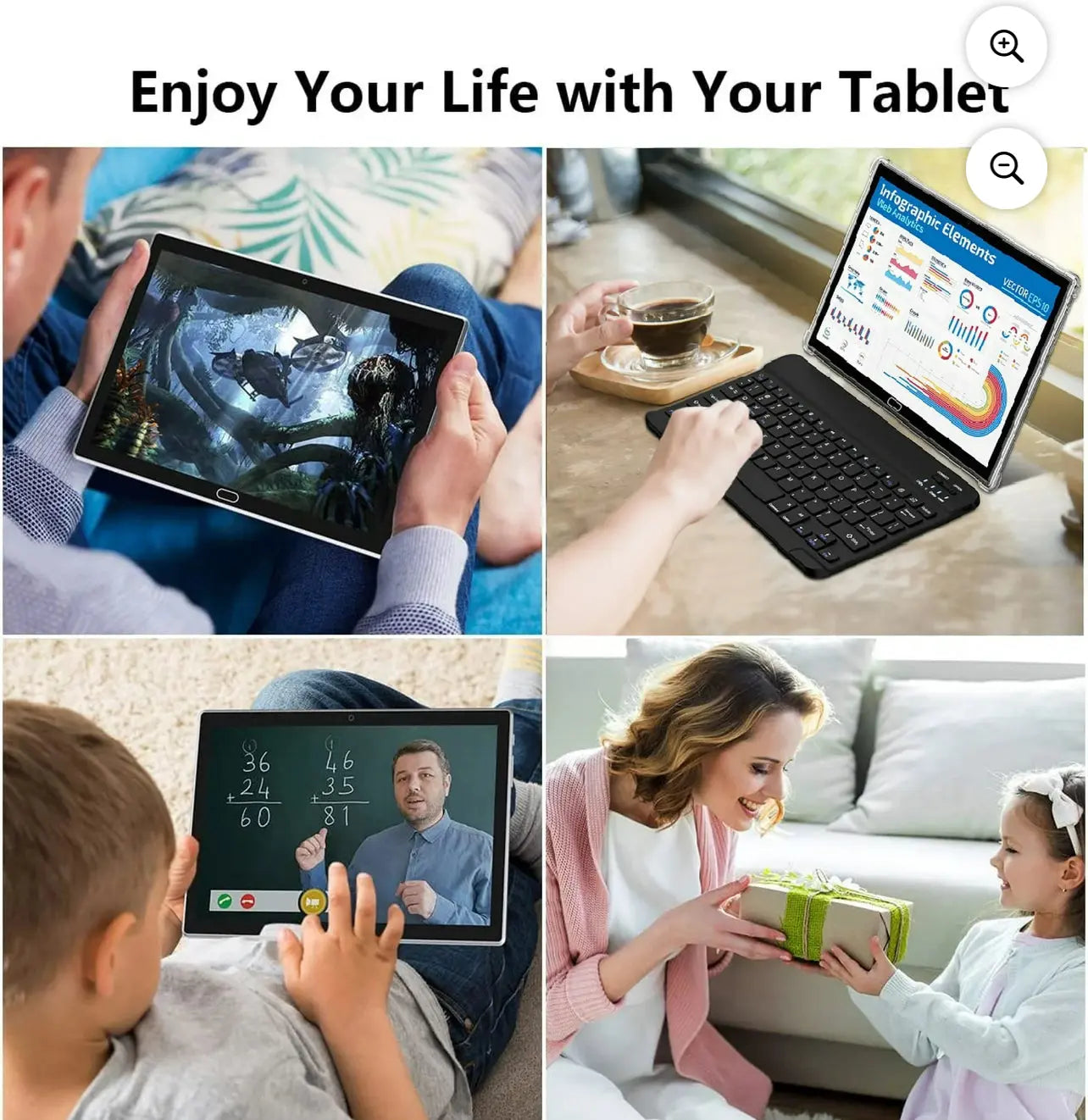 Android tablet bundle with keyboard, wireless mouse and stylus Crystal Haven