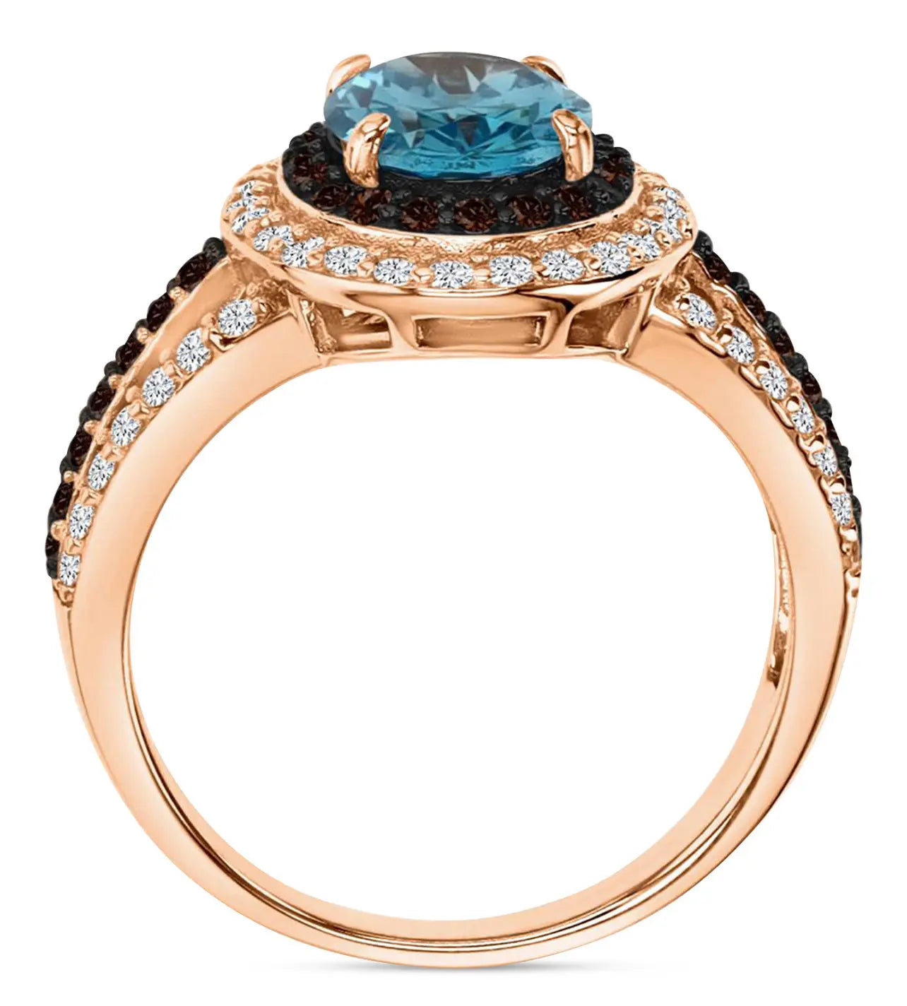 Women’s 14k rose gold plated silver ring Crystal Haven