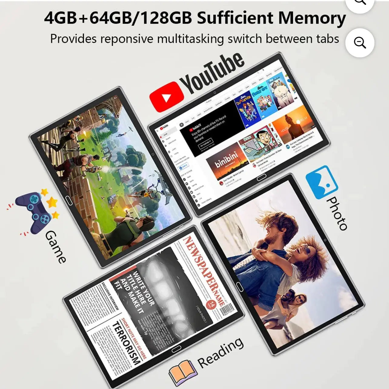 Android tablet bundle with keyboard, wireless mouse and stylus Crystal Haven